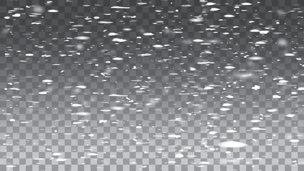 Vector snow background png. Snow png. Snowfall, blizzard, winter. Falling snowflakes.  background.