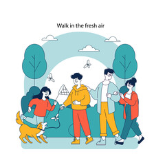 Family days at home. Flat Vector Illustration