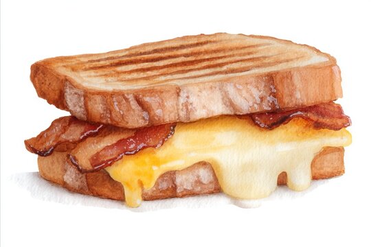 Crispy bacon and molten cheese tango between robust slices of artisan bread, perfect for National Cheese Toast Day or comfort food celebrations