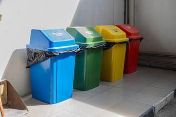 Colorful Trash Cans For Sorting Trash