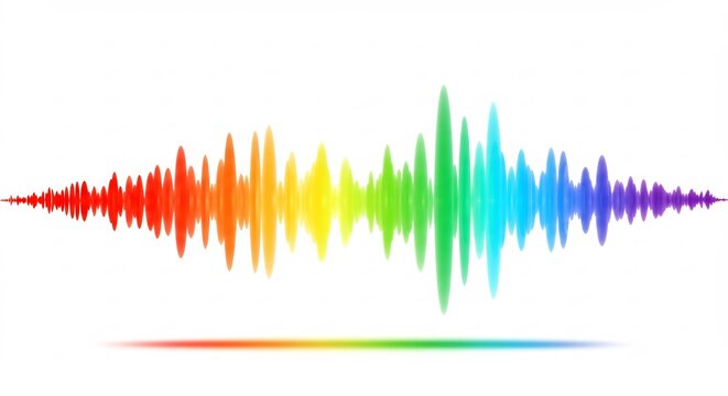 Onde sonore arc-en-ciel vibrante lumineuse abstraite. AI Generated
