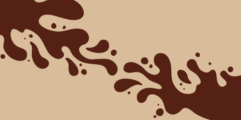 Coffee or chocolate liquid texture. Cocoa splash vector background. Abstract liquid brown waves illustration.