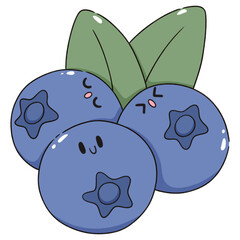 kawaii blueberry cartoon
