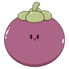kawaii mangosteen cartoon