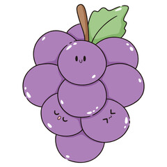 kawaii grape cartoon