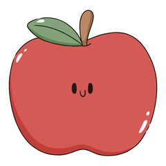 kawaii apple cartoon
