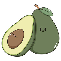 kawaii avocado cartoon