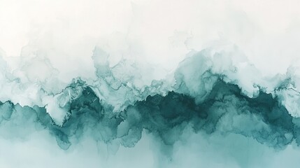 Soft teal watercolor gradient background, calming, smooth, gentle, serene, organic, style of motif abstract, architecture style contemporary, color scheme soft teal and white, fluid transitions.