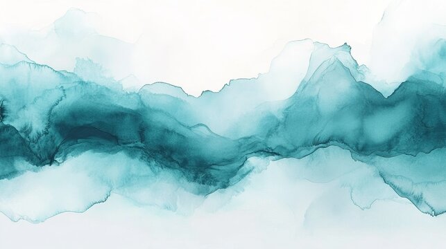 Soft teal watercolor gradient background, calming, smooth, gentle, serene, organic, style of motif abstract, architecture style contemporary, color scheme soft teal and white, fluid transitions.