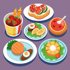 set of food icons