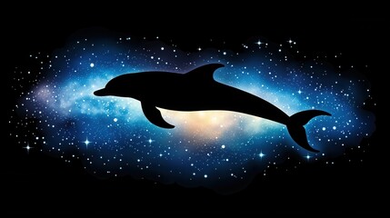 Galaxy Dolphin T-Shirt Design