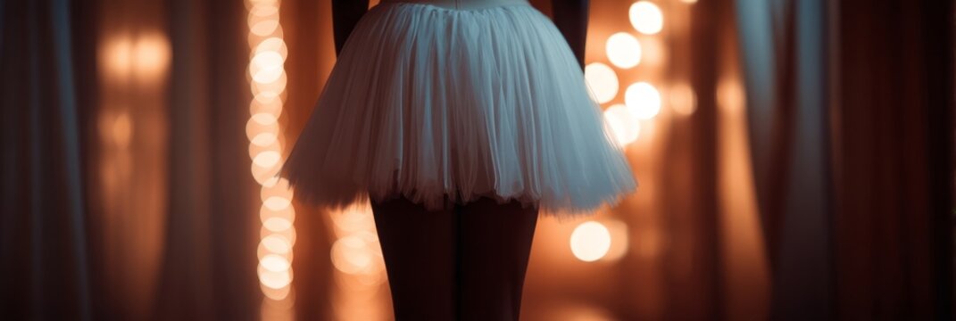 Silhouette of poised ballerina in ethereal tutu, echoing serenity of World Ballet Day's graceful dance veneration