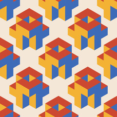 Trendy minimalist seamless pattern with abstract creative geometric composition