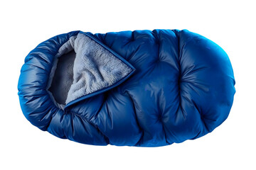 blue sleeping bag isolated on white