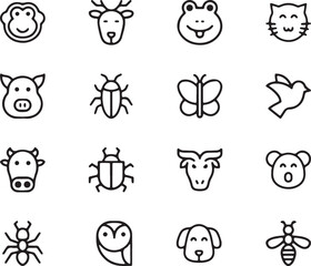 Insects and Bugs Line Icons Set – Beetle, Ladybug, Butterfly, Ant, Insect, Wings, Outline, Nature, Thin Line, Bug, Wildlife, Creepy Crawly, Minimal, Animal, Icon Set

