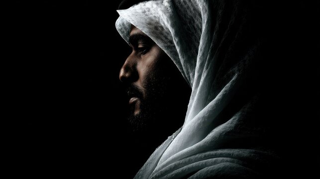 Arabian man profile, no logos, no brands - Powered by Adobe