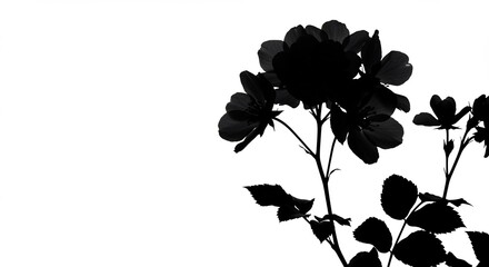 Schwarze Rosen Silhouette starkes Licht elegant. AI Generated