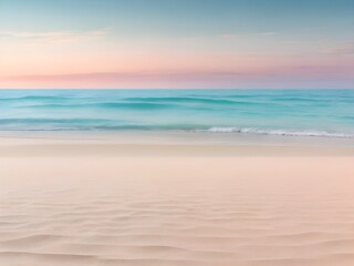 Obraz premium Smooth Sand to Sea Gradient with Soft Horizon in Pastel Coastal Background