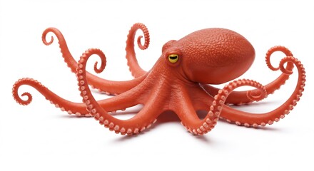 Lebhafter Oktopus schwimmt elegant im hellen Licht. AI Generated