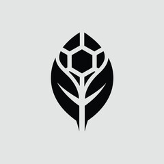 Abstract nature inspired leaf with geometric center for modern design
