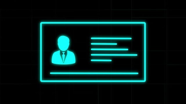 Futuristic I D Card Animation Glowing Neon Design Cyberpunk Style Corporate Identity Concept