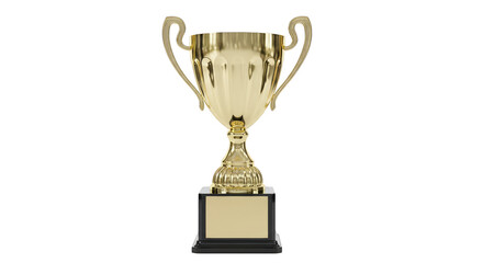 Gold Trophy Cup With Blank Plaque