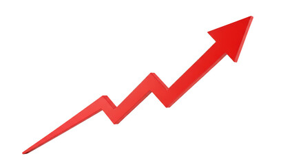 Red Upward Arrow Growth Chart