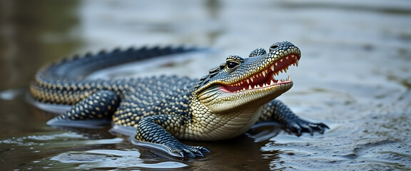 Fototapeta premium Scary Alligator in Water