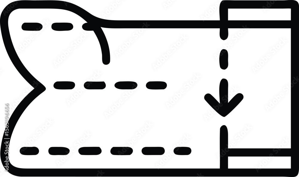 Poster document with detachable section in outline style, indicating the point of separation