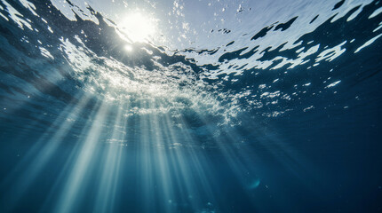 sun rays in the water