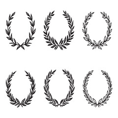 Elegant minimalist laurel wreath line art vector design