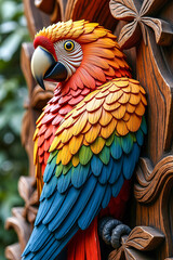 blue and yellow macaw bird multicoloured decorative art 