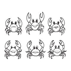 Elegant simple crab outline vector perfect for logos