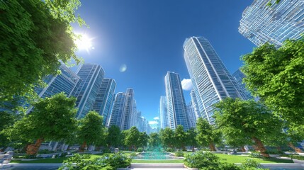 Fototapeta premium Modern City Park Scenery