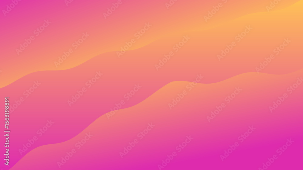 Poster yellow to pink gradient with wavy lines – abstract background for vibrant design and fluid motion