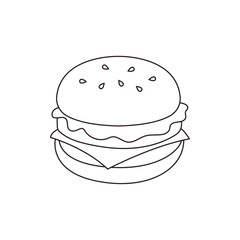 burger food hamburger fast food delicious snack emoji symbol sign icon vector illustration