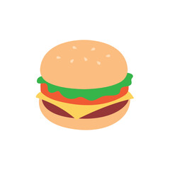burger food hamburger fast food delicious snack emoji symbol sign icon vector illustration