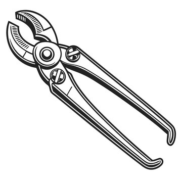 black and white bolt cutter tool clip art preview