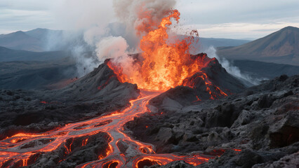 burning fire in the forest