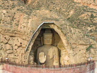 the Buddha in the cave at Tianti Mountain, Gansu, China