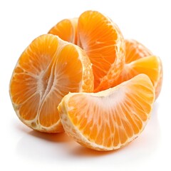 Tangerine Slices Fresh on White Surface Photo