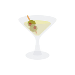 martini glass drink cocktail alcohol with olives emoji symbol sign icon vector illustration
