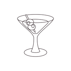 martini glass drink cocktail alcohol with olives emoji symbol sign icon vector illustration