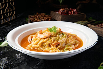 Delicious prawn and cabbage soup