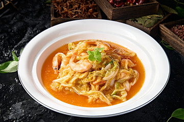 Delicious prawn and cabbage soup