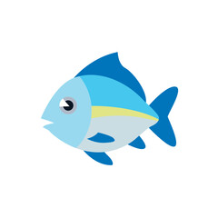 blue fish emoji symbol sign icon vector illustration