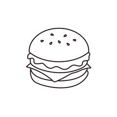 burger food hamburger fast food delicious snack emoji symbol sign icon vector illustration