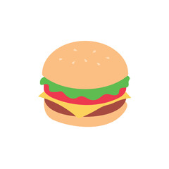burger food hamburger fast food delicious snack emoji symbol sign icon vector illustration