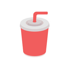 red cup mug take away red straw soda emoji symbol sign icon vector illustration
