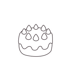 birthday cake strawberry shortcake delicious dessert food sweet emoji symbol sign icon vector illustration